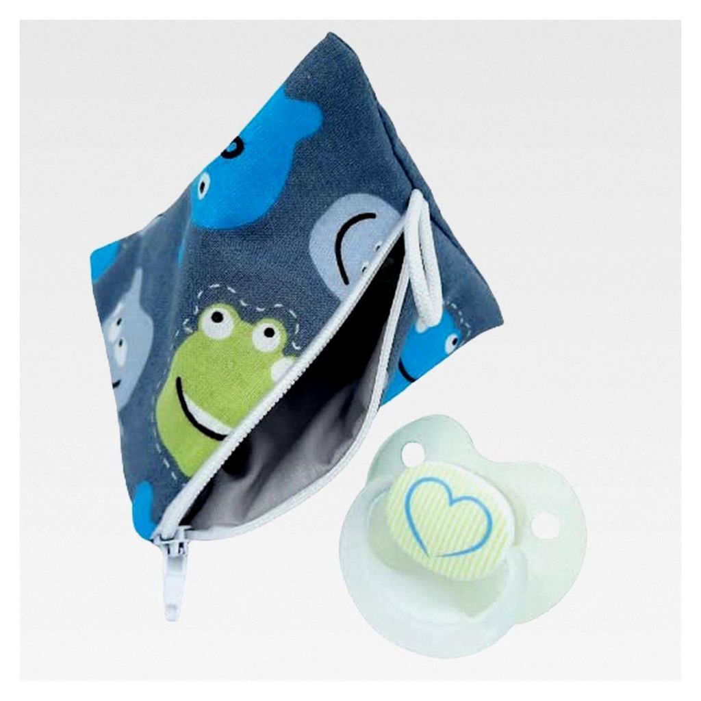 Schnuller-Aufbewahrungstasche XL für 2-4 Nuckel Monster grau grün blau