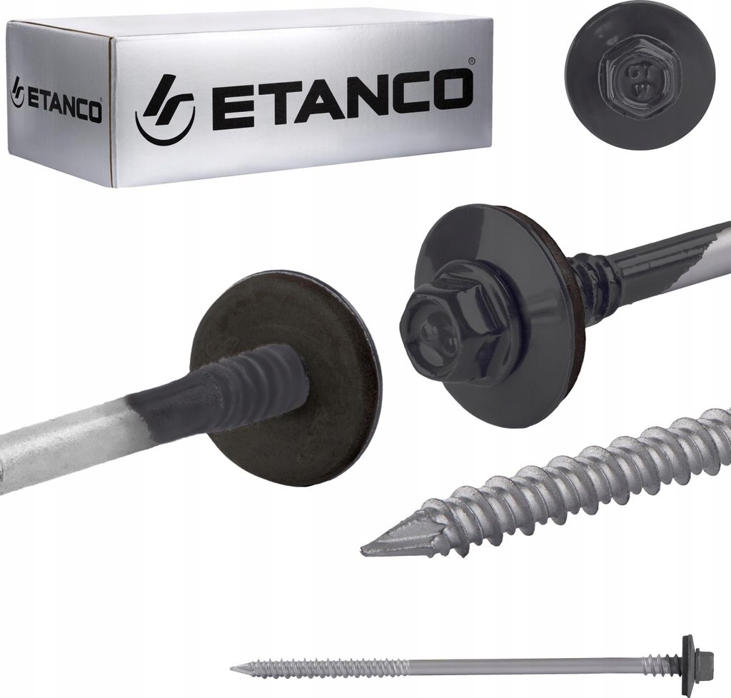 Viti per pannelli sandwich Etanco RAL 7016 legno cemento Immagine del prodotto 