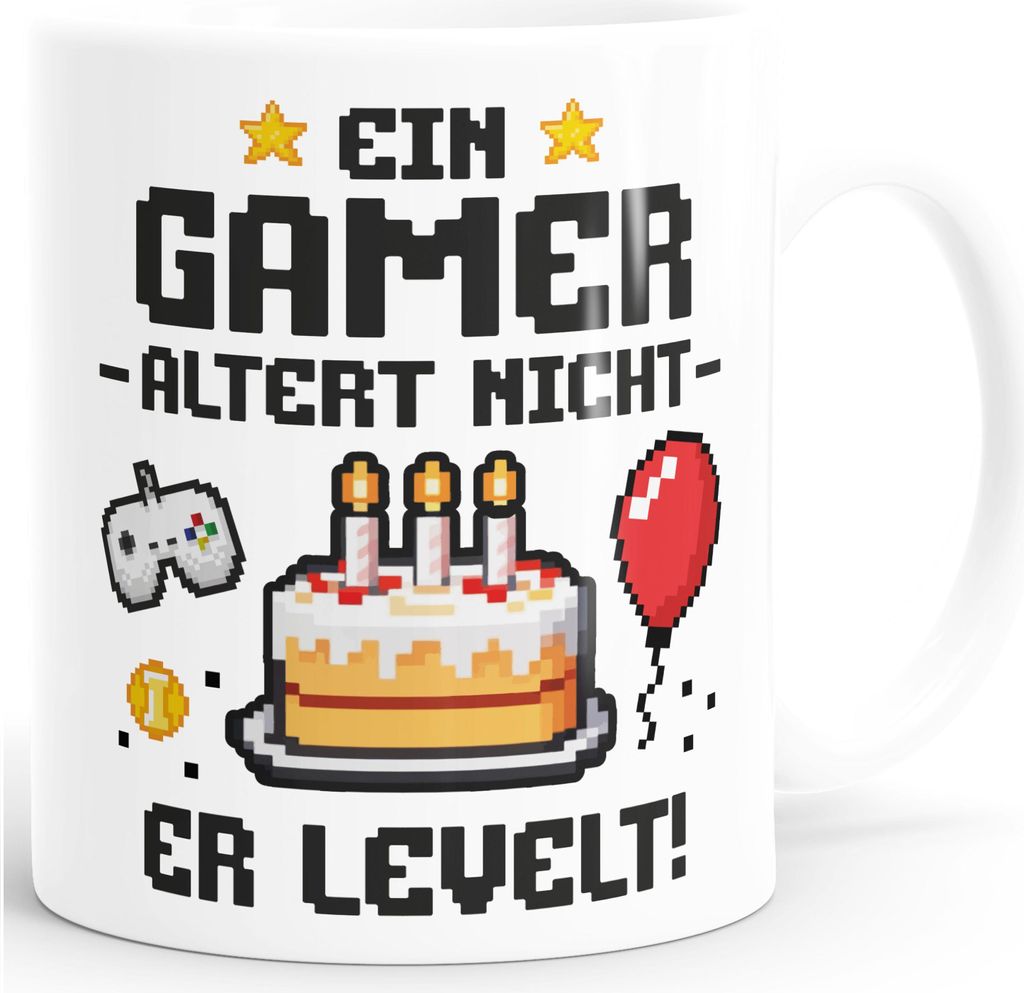 Kaffee-Tasse Ein Gamer altert nicht Geschenkidee Nerd | Produktbild 