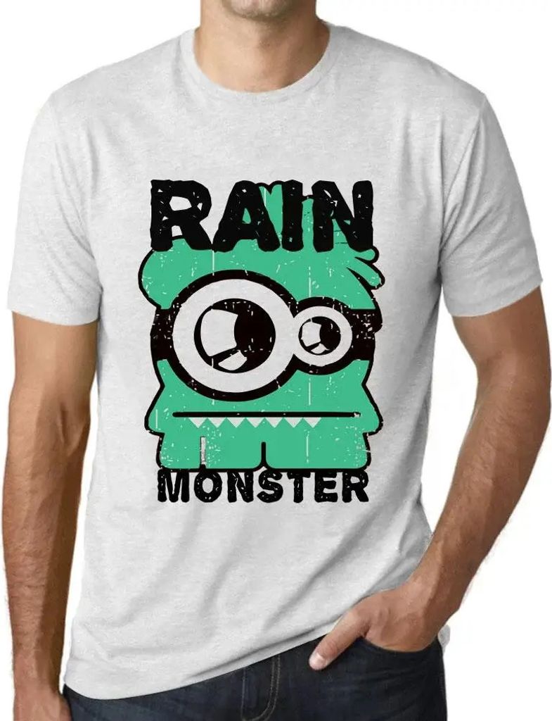 Herren Grafik T-Shirt Regenmonster – Rain Monster – Öko-Verantwortlich Vintage Jahrgang Kurzarm Lustige Druck Geburtstag Geschenk Mann