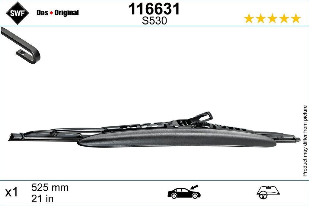SWF DAS ORIGINAL Scheibenwischer Wischblatt für VW Golf IV Schrägheck (1J1) 525mm