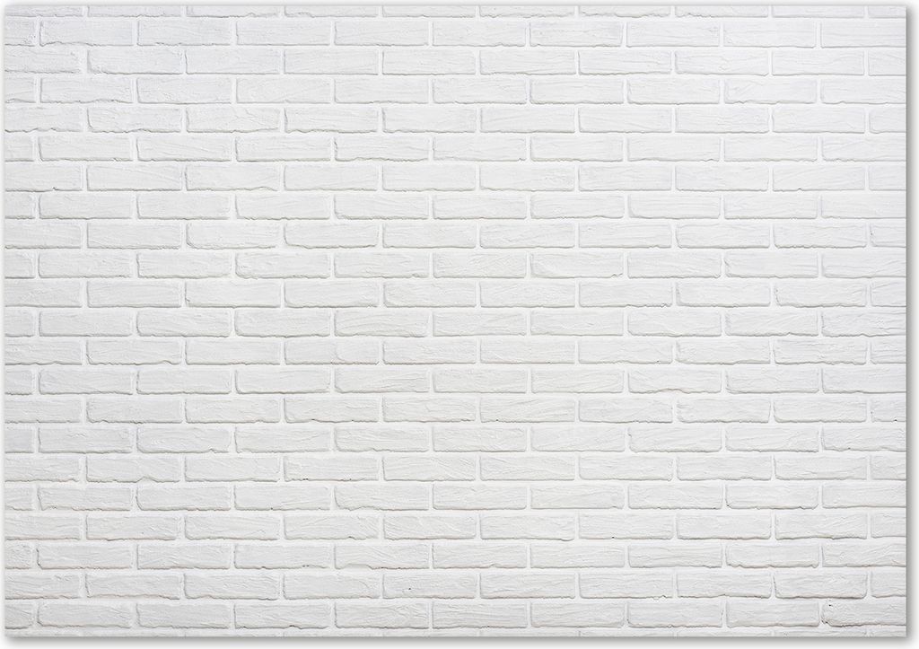 Tulup Glas-Bild - 100 x 70 - Wandbild aus Glas - Wandkunst - Wandbild hinter gehärtetem Sicherheitsglas - Sonstige - Mauer Ziegelsteine - Weiß