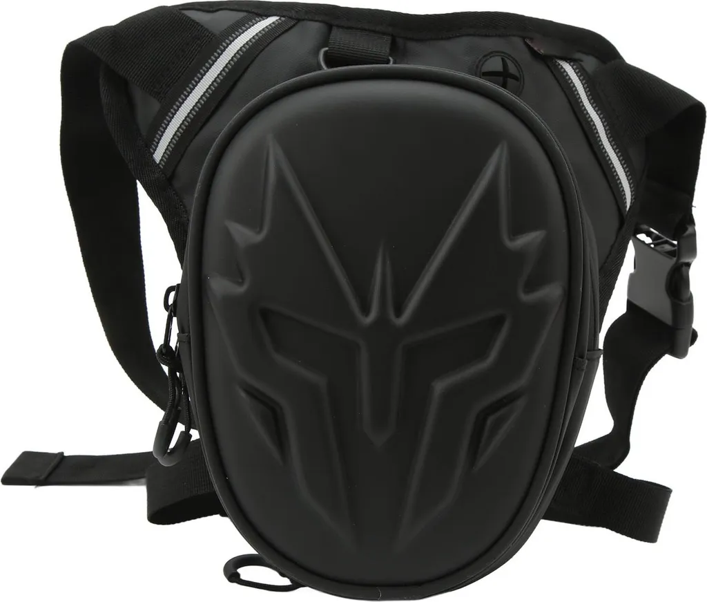 Sac de jambe moto étanche en PVC Mattes Drop-Pokal Noir Mat robuste
