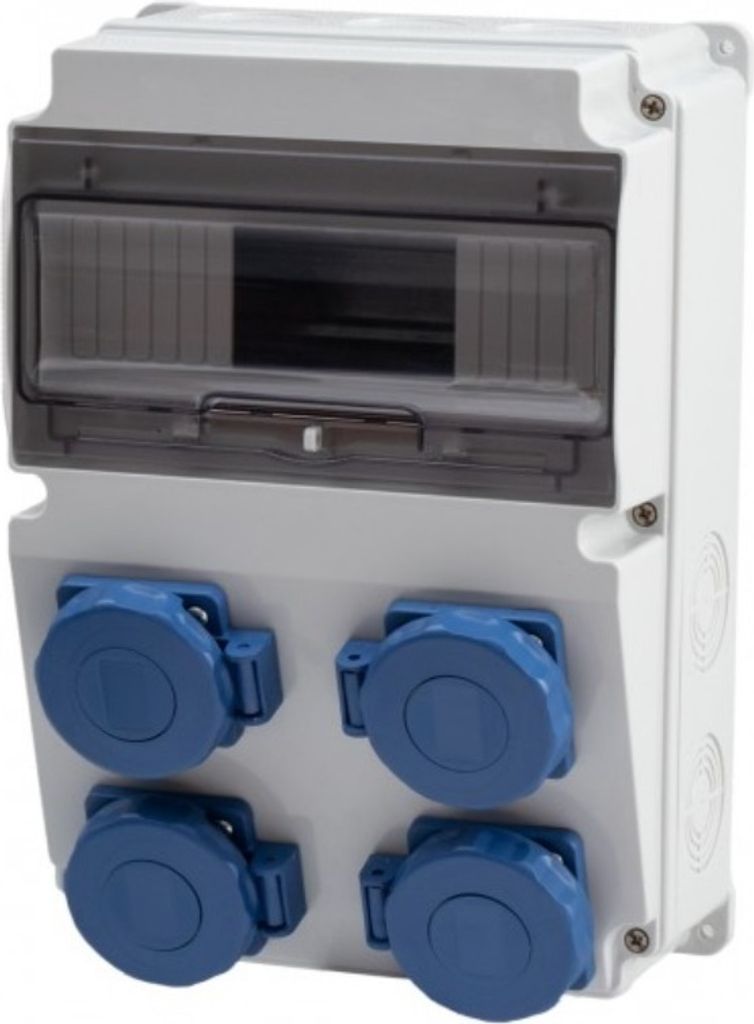 IP65 Stromverteiler Wandverteiler Steckdosen verdrahtet Modulen Anzahl -10 4x230V