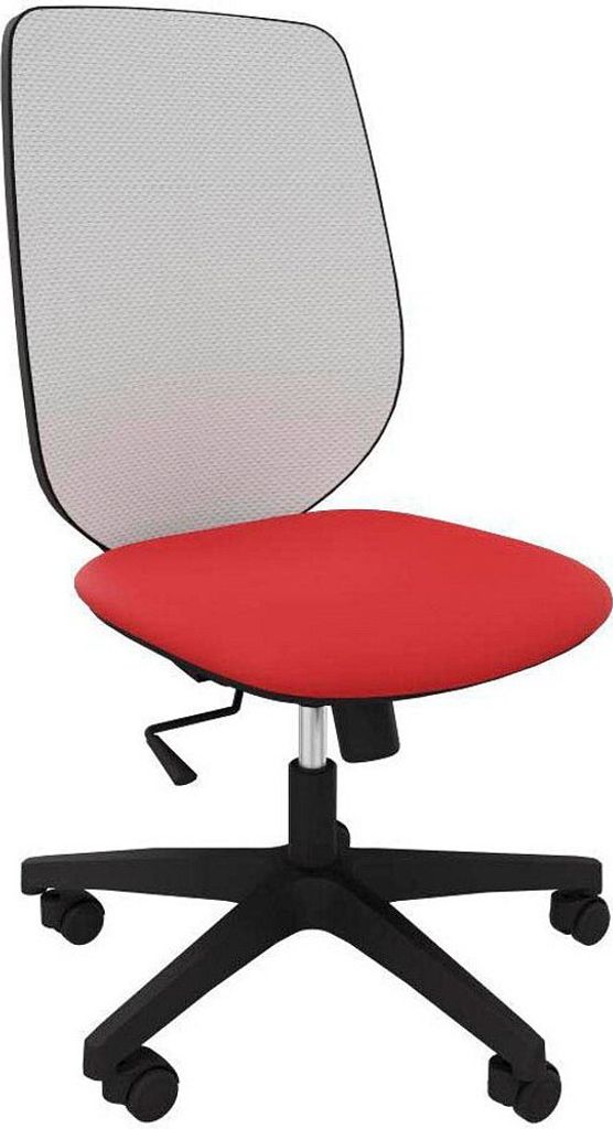 Quadrifoglio Bürostuhl Okay Netz rot, weiß, schwarz Stoff