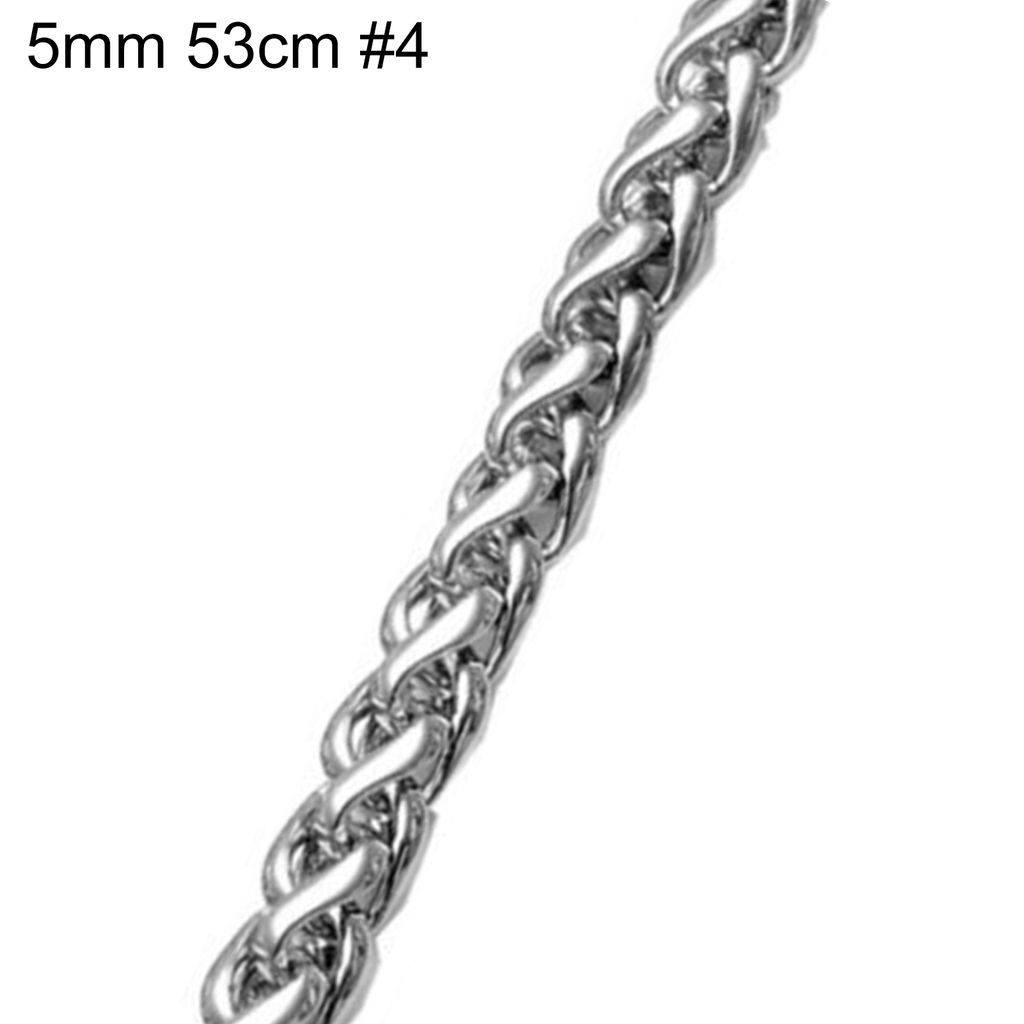 2-9 mm versilberte Twist-Gliederkette aus Edelstahl für Herren und Damen-5 mm 21 Zoll #4 Weizenkette