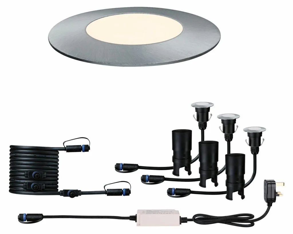 Spot extérieur LED IP67 Paulmann Plug & Shine 3000K en acier inoxydable