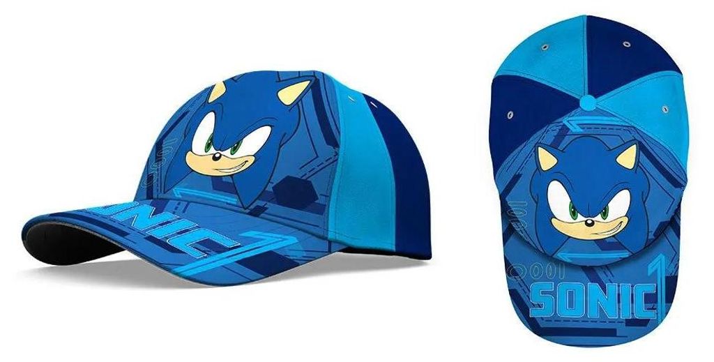 Casquette Sonic Coton à deux motifs, assortiment bleu, Image du produit 