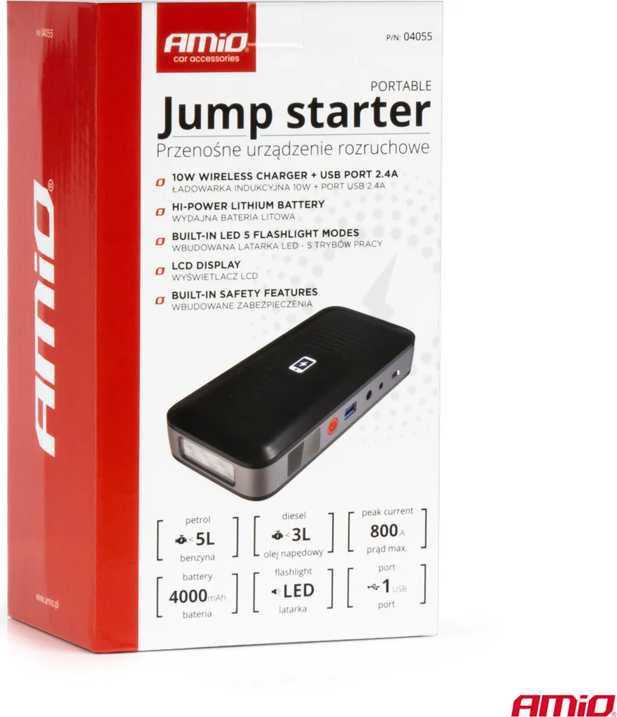 Starter Batteria Auto 12V POWERFUL START + Custodia Rigida Protettiva - 9