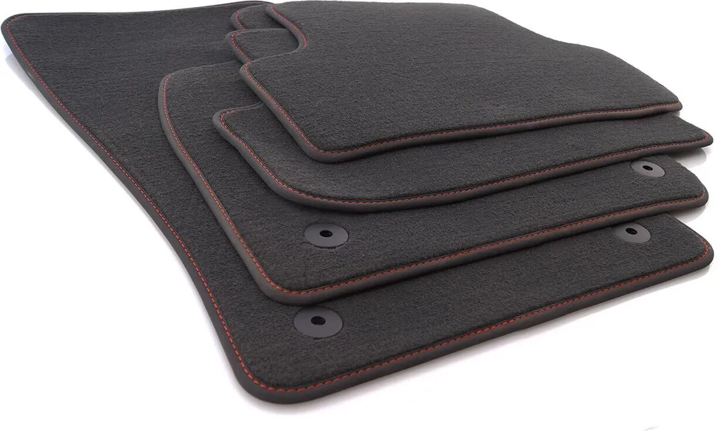 Set Tappetini Su Misura Skoda Karoq Velours - Edizione Cuciture Rosse