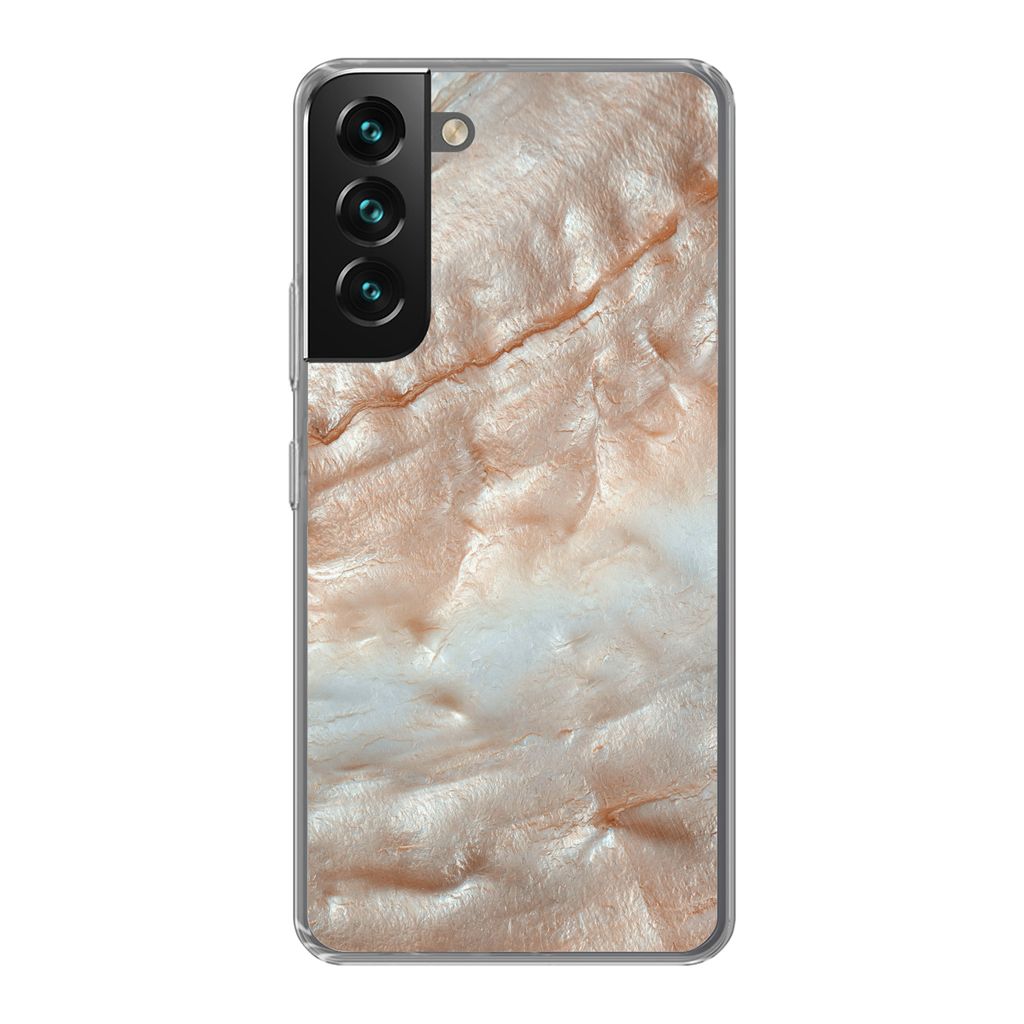 MuchoWow Handyhülle Schutzhülle Hülle für Samsung Galaxy S22 Plus Mineralien - Naturstein - Perlmutt Silikon Softcase Handy Hülle - Schutzab...