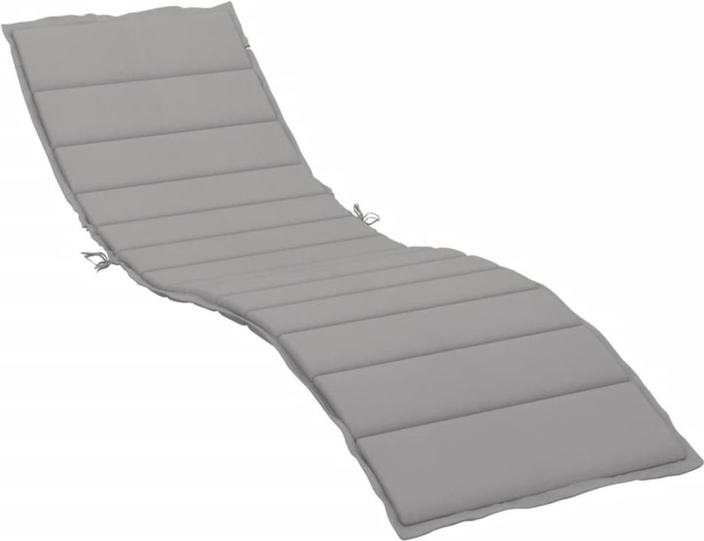 vidaXL Coussin pour chaise longue Gris 200x50x3 cm Tissu Image du produit 