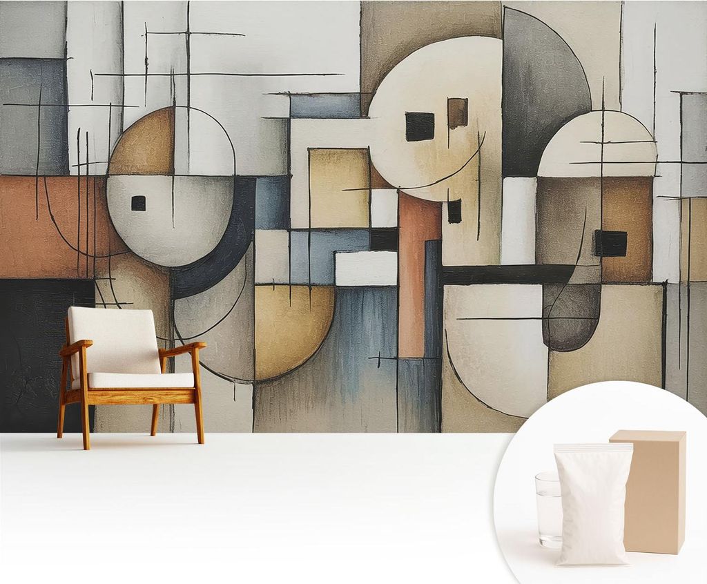 Fototapete - 416x254 cm - Tapete - Wandtapete - Wandbilder - Dekofolie - Tapete Folie - Wand - Dekoration - Wohnzimmer - Geometrische Harmonie