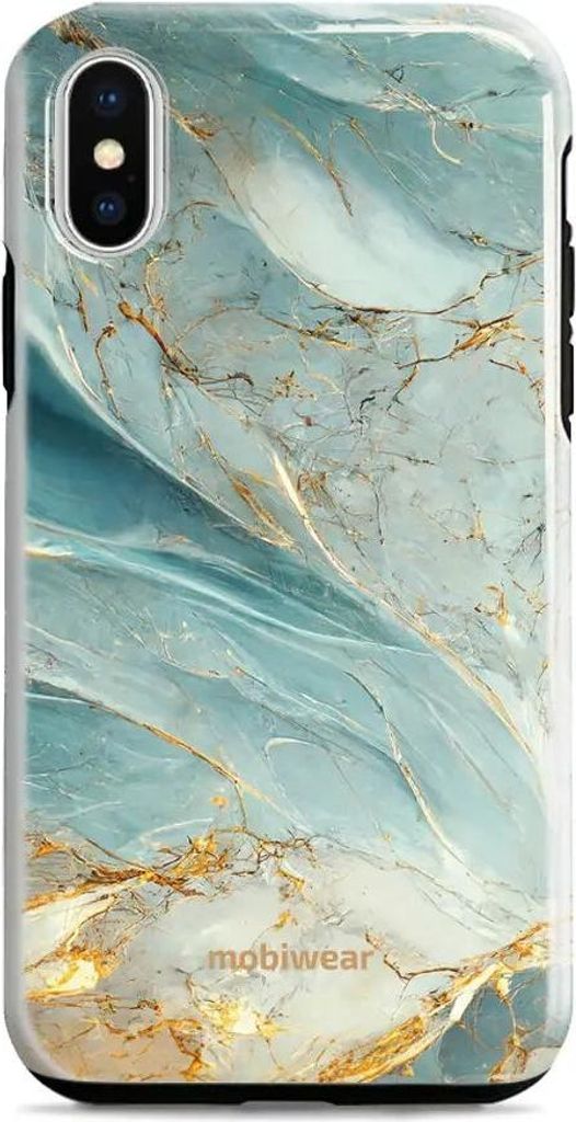 Handyhülle für iPhone Xr, Mobiwear Elite Pro, Adern des Azur