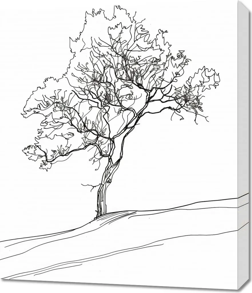 Habillez vos murs vides avec le tableau Arbre esquissé 60 x 70 cm