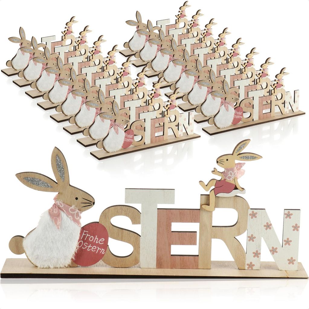 com-four® 16x Deko Aufsteller für Ostern - Schriftzug mit Produktbild 