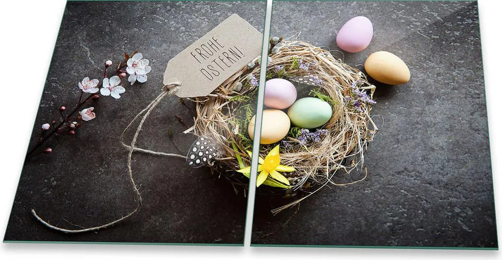 Copertura Vetro Ceramica 2 Pezzi 2x40x52 Pasqua | Decoro Artistico Cucina