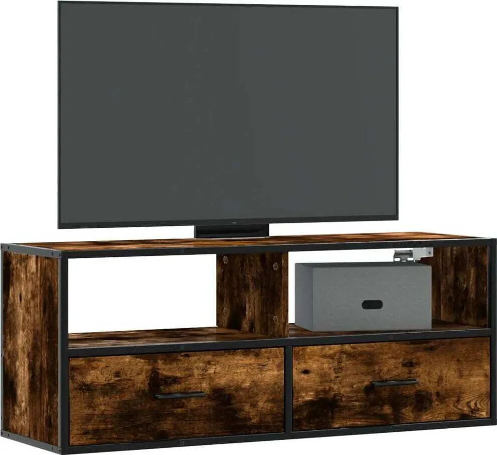 Maison Exclusive - Mobile TV in rovere affumicato 100x31x39,5 cm Materiale ligneo e metallo