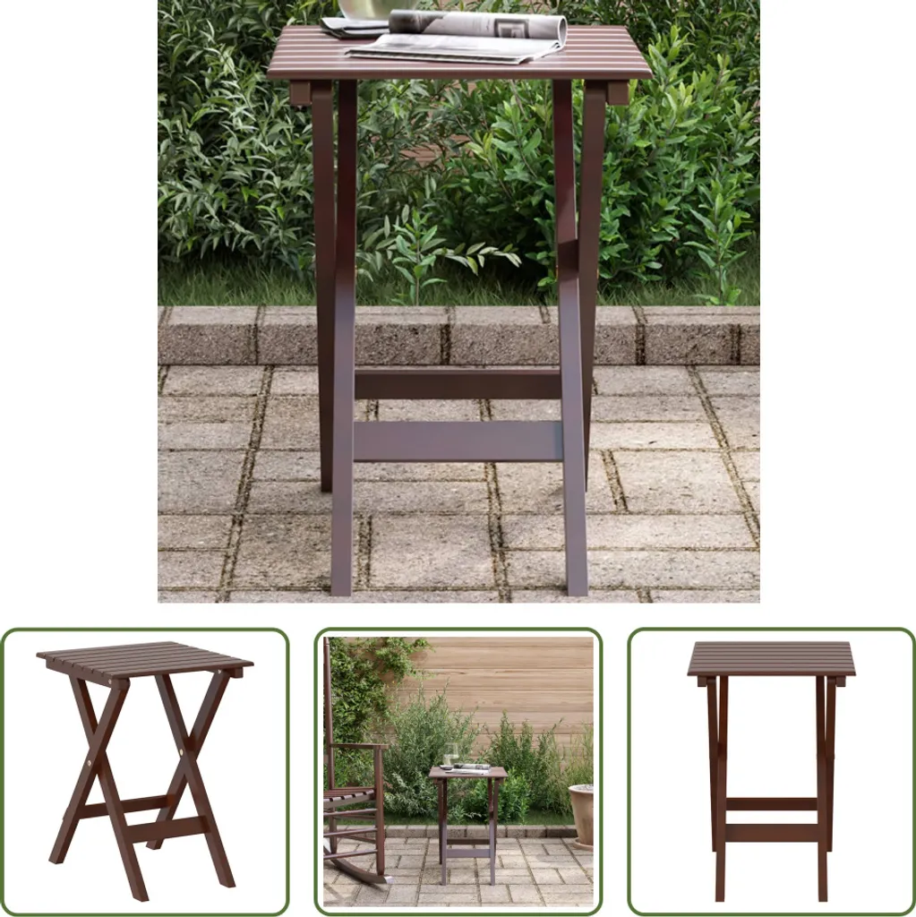Table d'appoint pliable The Living Store en bois de peuplier marron