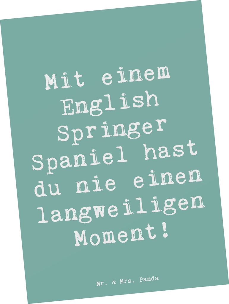 Mr. & Mrs. Panda Postkarte Spruch English Springer Spaniel Spaß - Meeresbrise - Geschenk, stolzer Hundebesitzer, liebevolle Natur, Hunderassen Bes...