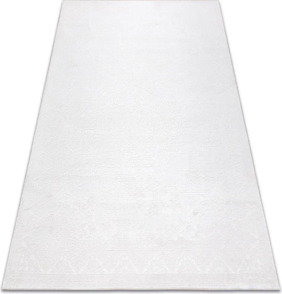 Grand Tapis de Salon Rectangulaire Rose et Blanc Palacio 140x190 cm