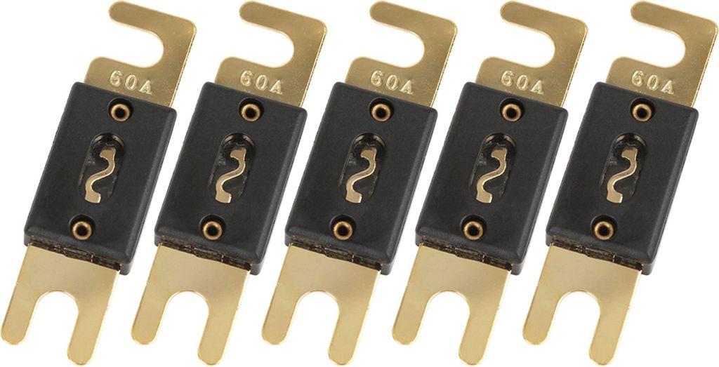 5 Stück 60 Amp ANL Sicherung vergoldet für Auto Audio Video Stereo
