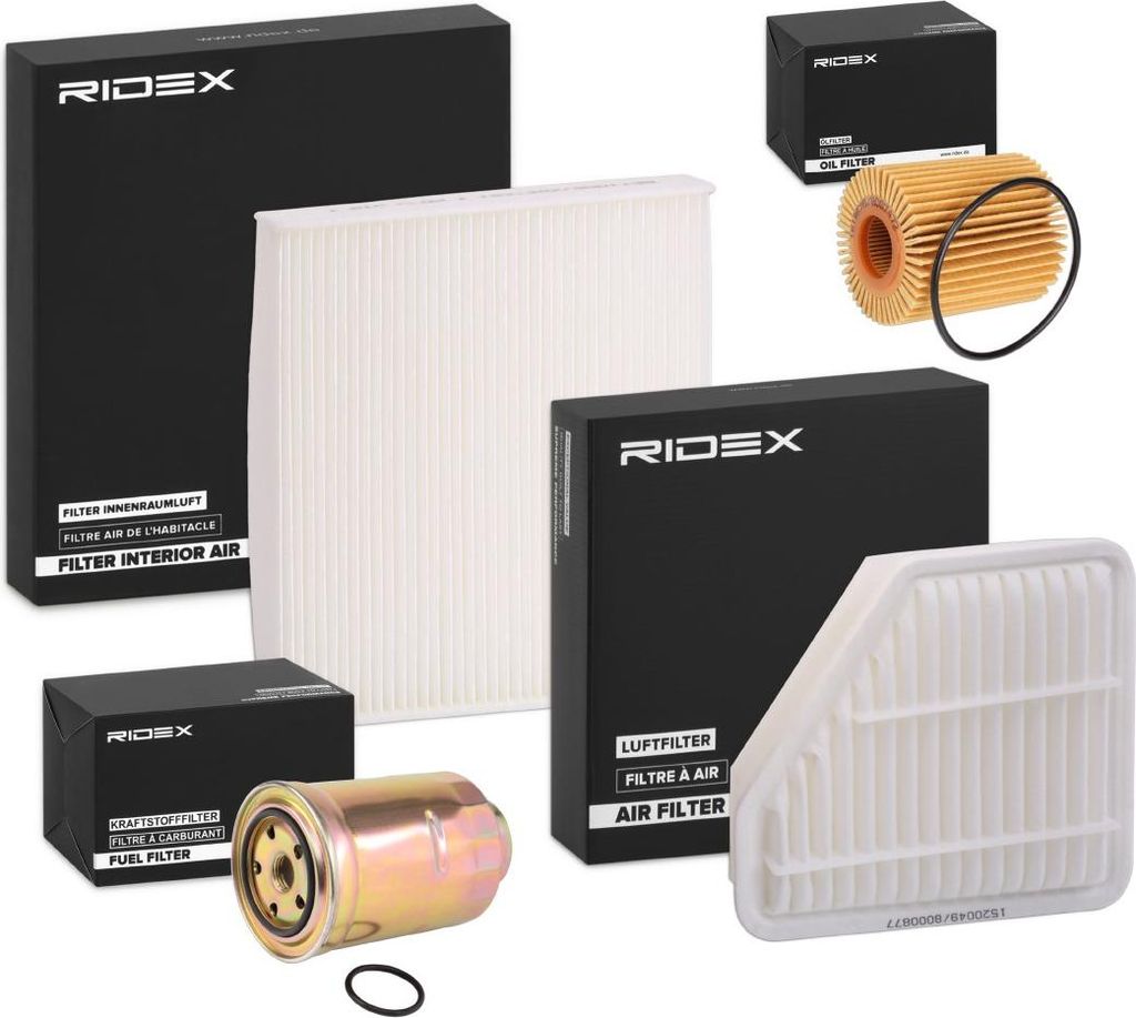 RIDEX Filterset Inspektionspaket Filtersatz für TOYOTA AURIS (NRE15, ZZE15, ADE15, ZRE15, NDE15) AVENSIS Station Wagon (ZRT27, ADT27) Verso (R2)