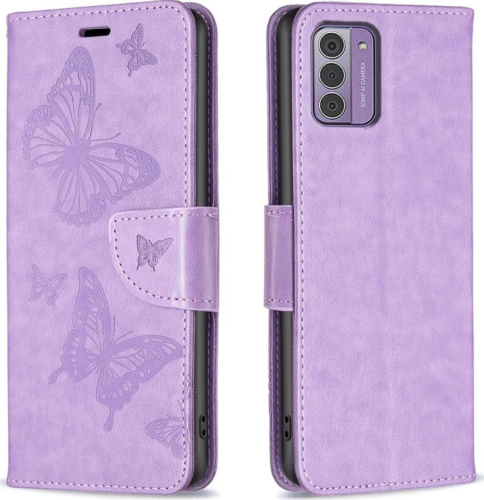 Mobigear Butterfly Nokia G42 Hülle Klapphülle Geldbörse - Lila