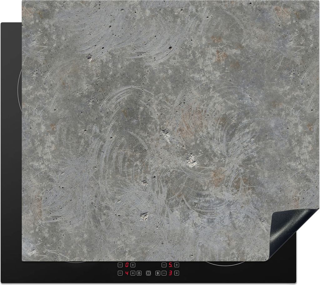 KitchenYeah Herdabdeckplatte Steine - Beton - Muster , 59x52cm, Küche Deko, Glaskeramikfeld Herdabdeckung, Abdeckplatte fùr Kochfeld
