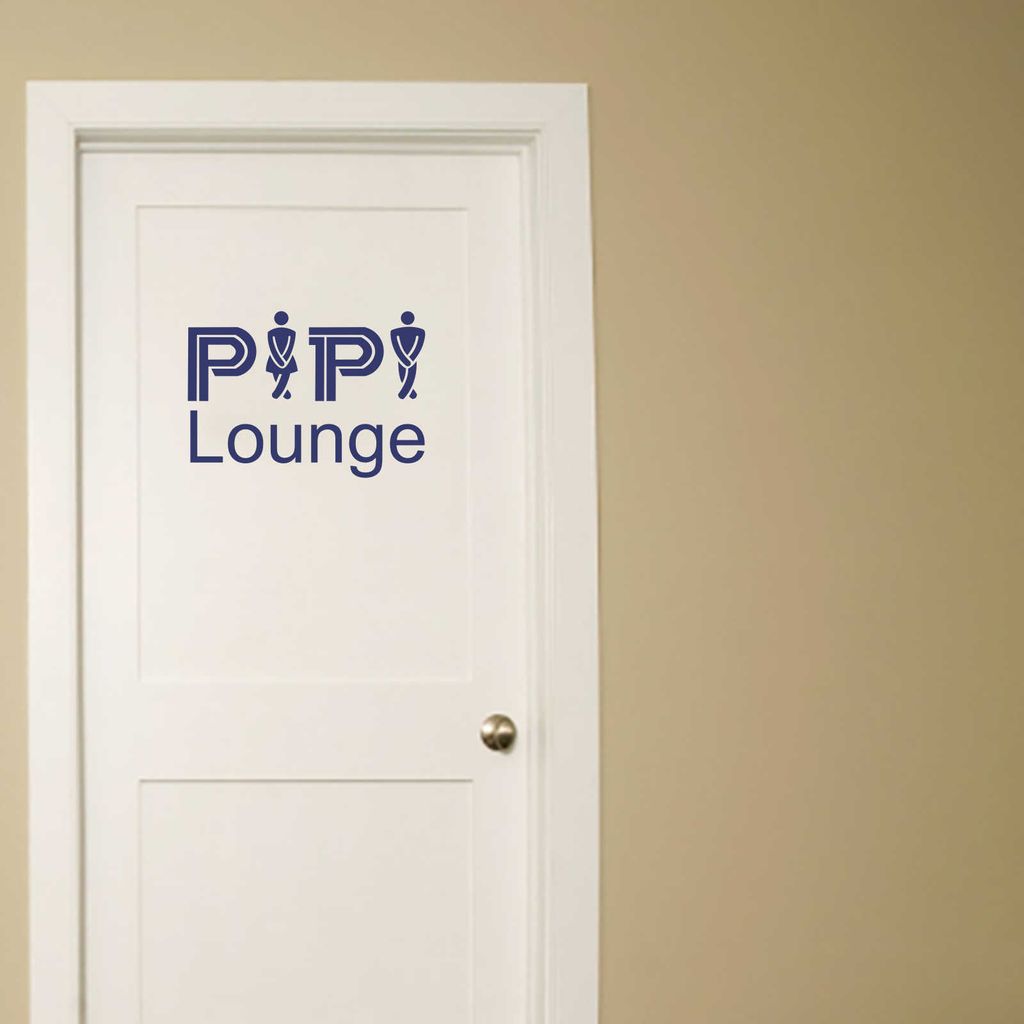 Wandtattoo - Wandaufkleber - Tür- Wandtattoo "Pipi Lounge" - 50cm x 36cm königsblau - Dekoration Küche Wohnzimmer Wand