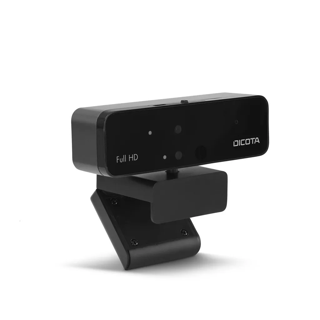 Dicota Webcam PRO Face Recognition Full HD Noire pour Windows Hello