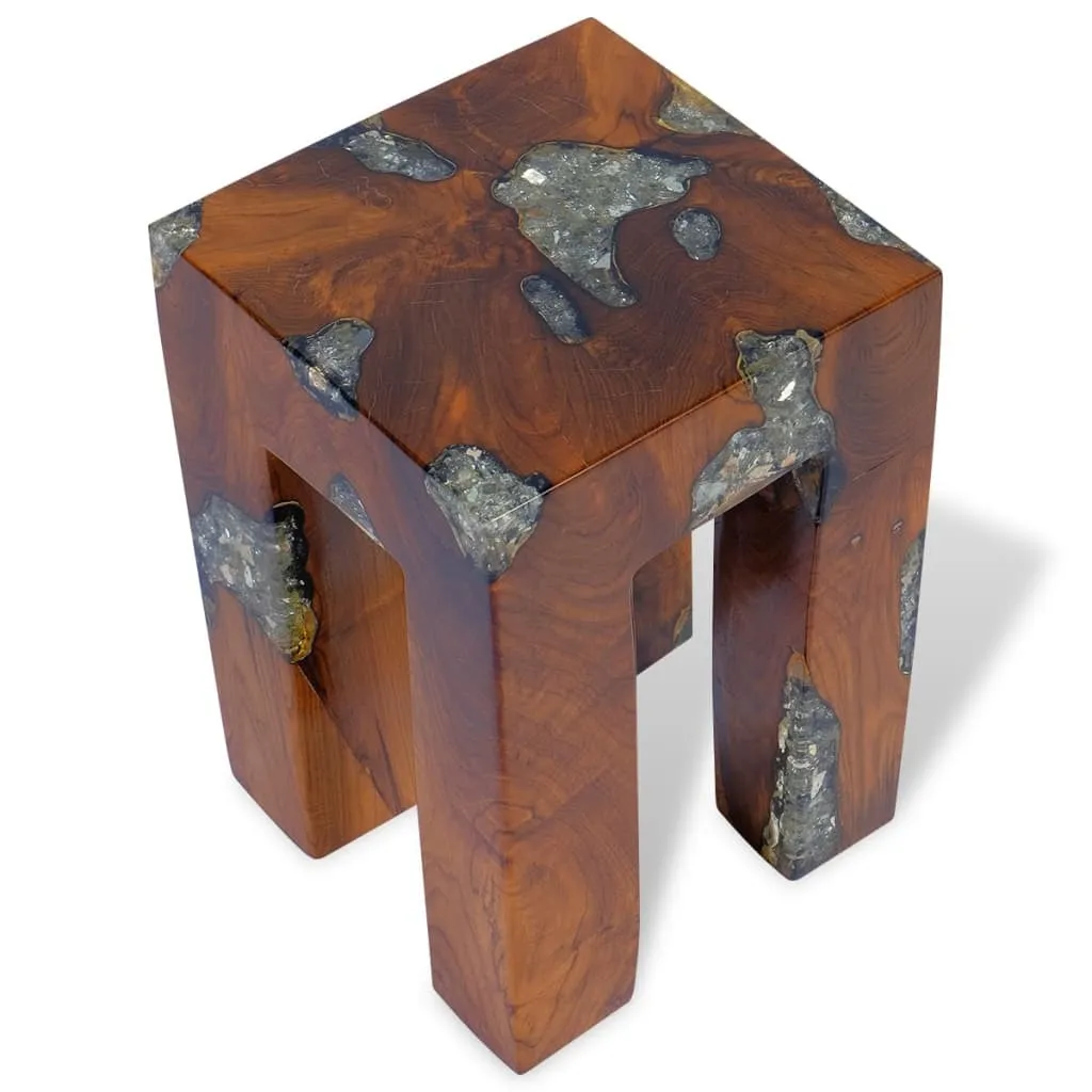 Tabouret d'appoint en teck pour décoration intérieure et petit salon