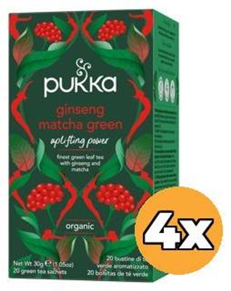 4x Pukka Ginseng Matchagreen  (20 zakjes) Produktbild 