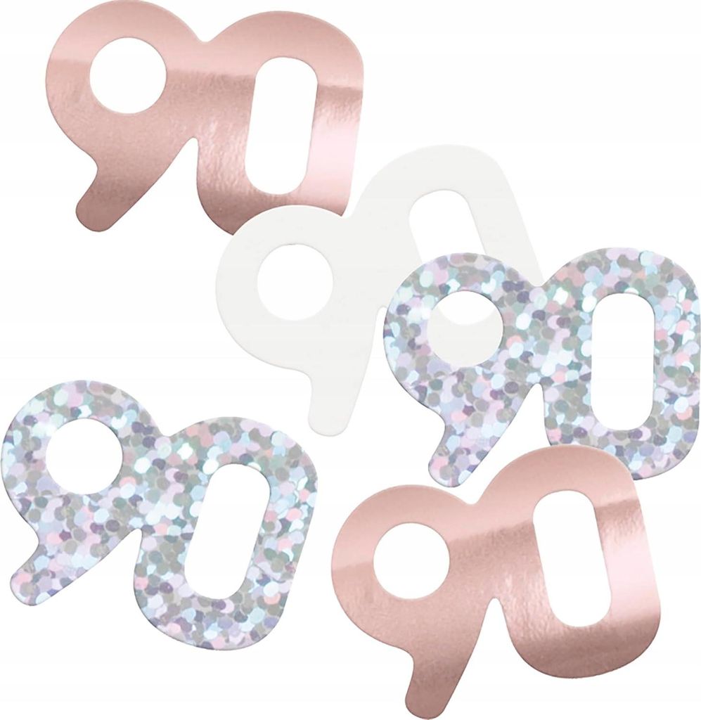 Deko Konfetti 90. GEBURTSTAG Roségold NEUNZIG