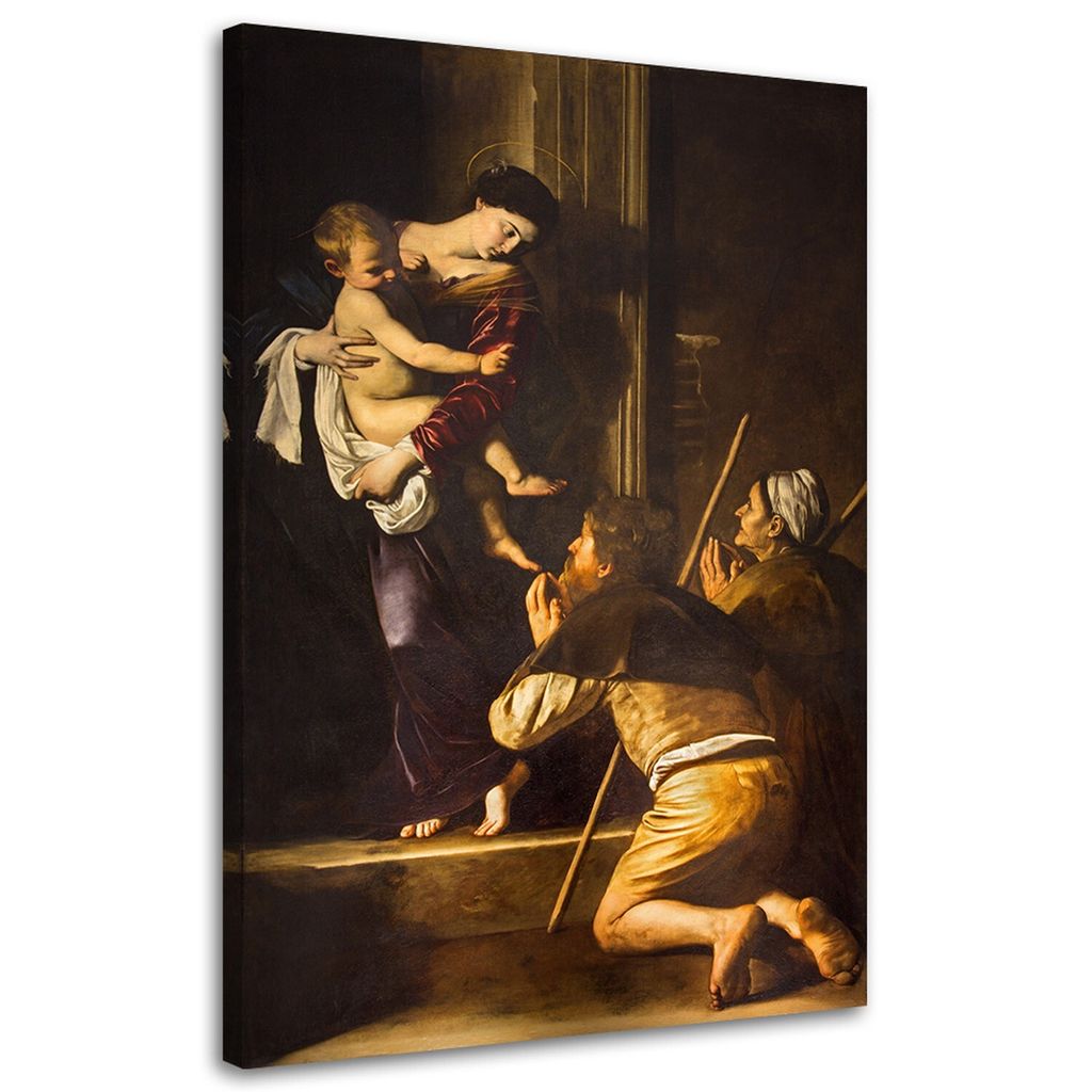 Leinwandbild caravaggio madonna von loreto und die pilger rom 80x120 cm Feeby farbe wandbild bereit zum aufhängen