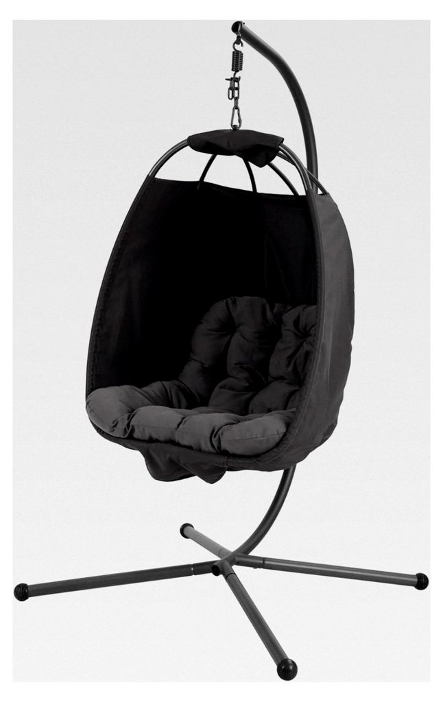 Hängesessel mit Gestell Loungesessel Hängesitz Hängestuhl klappbar Hängekorb Hängeschaukel Outdoorsessel Dunkelgrau