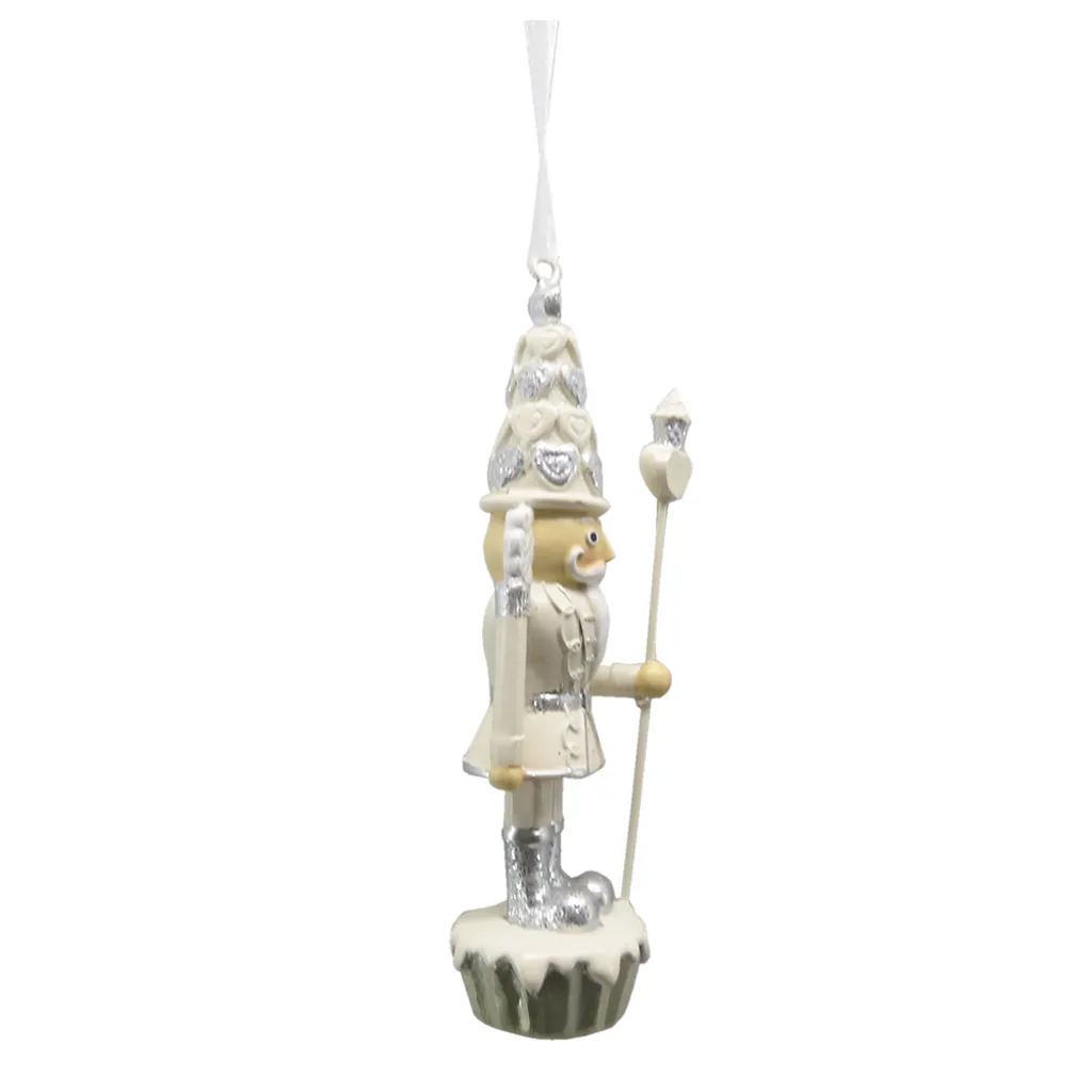 Clayre & Eef Pendentif de Noël Casse-noisette 11 cm Beige en Plastique