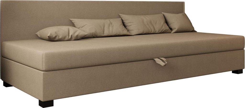 AURA SOFA Boxspringbett TILIA BIZ 120x195 Komplett-Set mit Bonell Matratze, Polsterbett mit Bettkästen - Bronze, SAWANA 24