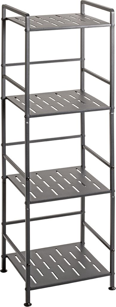 Regal >59826< 4 Böden, in anthrazit, Stahlrohr, Metall - 33x106x28cm (BxHxT)