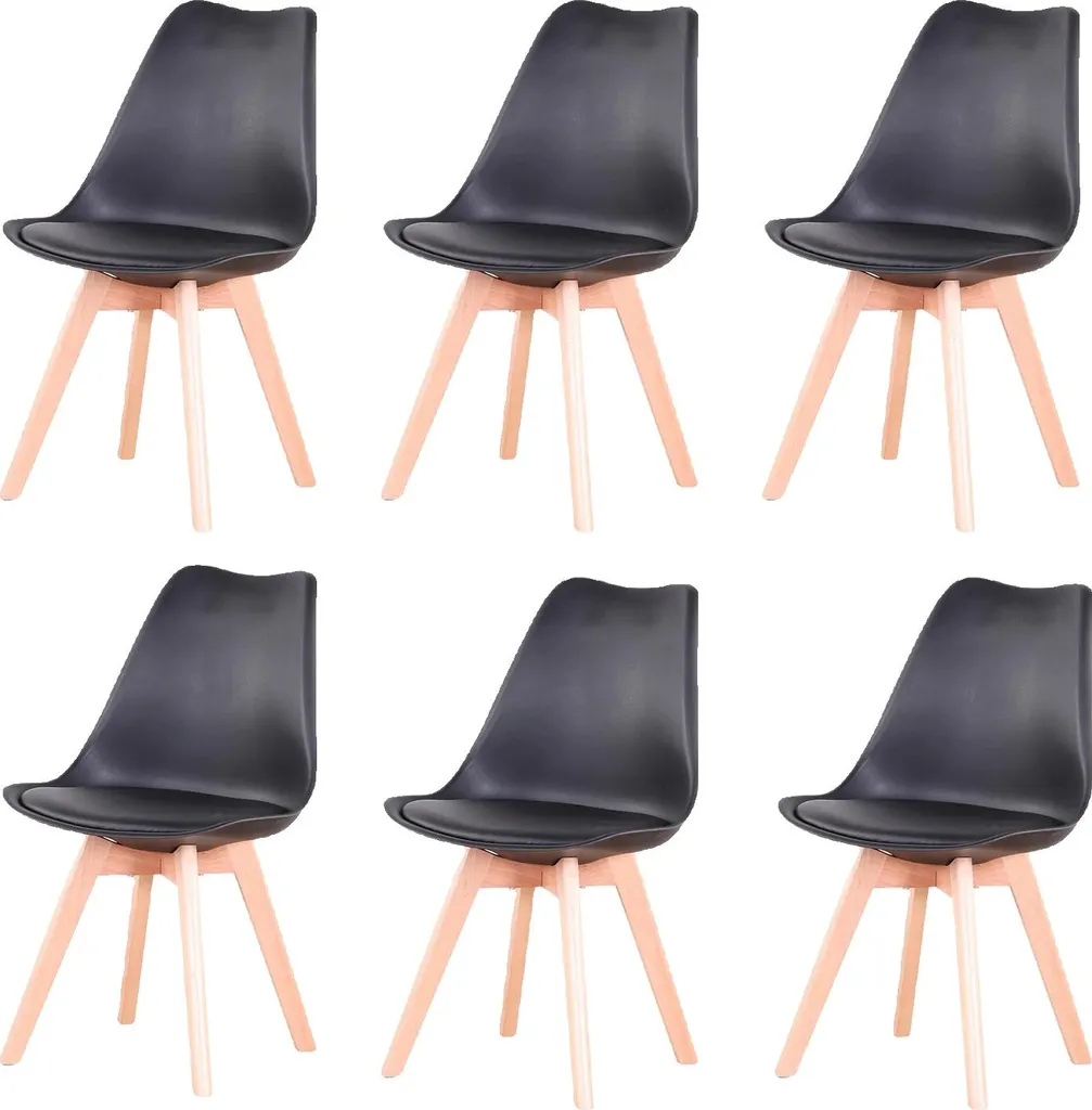 Chaises de salle à manger scandinaves en PU rembourré - Lot de 4