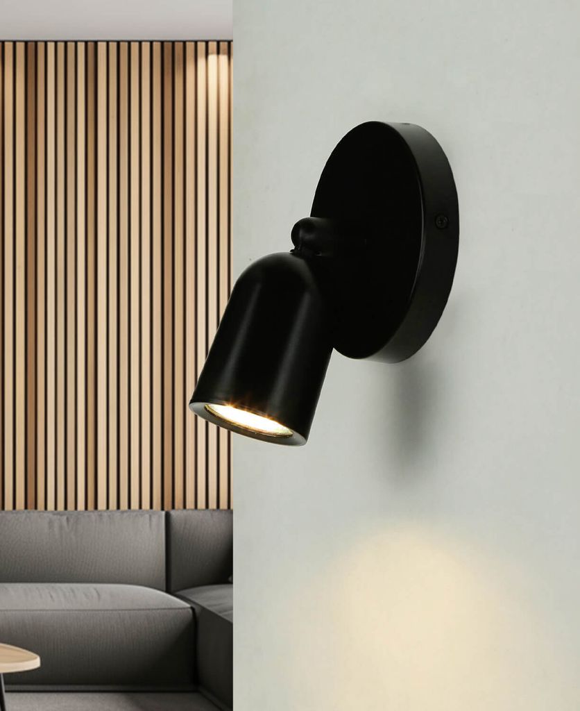 Wandspot verstellbar Schwarz GU10 Wandleuchte