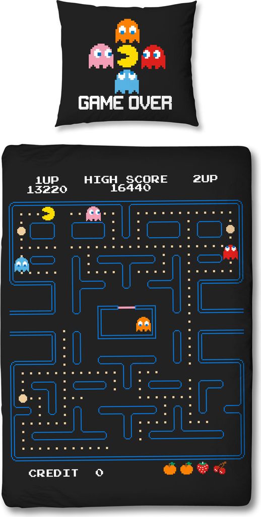 PAC-MAN Bettwäsche, 200 x 135cm, 80 x 80cm, 100% Baumwolle Produktbild 
