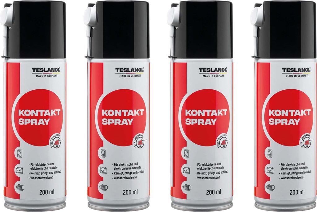 TESLANOL 26025 Kontaktspray T6, 200 ml, 4 Stück
