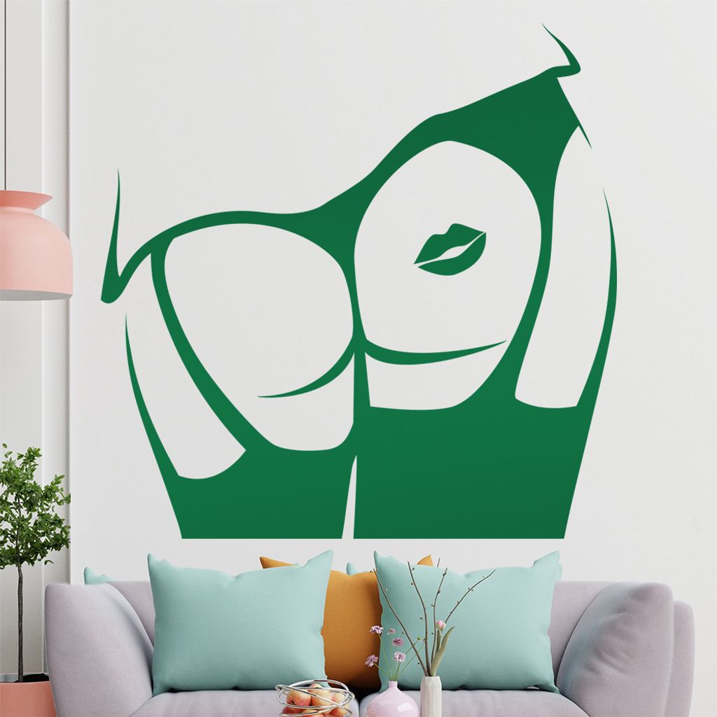 KIWISTAR Kiss My Ass! - Dessour Sexy Kuss Arsch Wandtattoo in 6 Größen - Wandaufkleber Wall Sticker - Dekoration, Küche, Wohnzimmer, Schlafzimme...