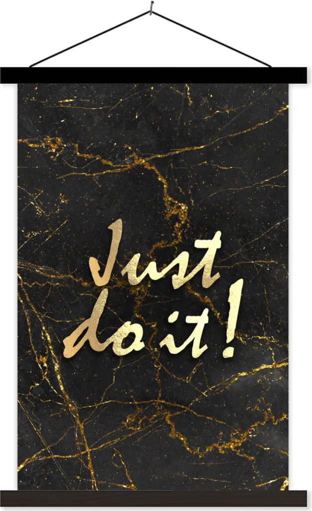 MuchoWow Textilposter Zitat - Motivation - Marmor 40x60 cm mit schwarzem Rahmen - Wanddekorationen
