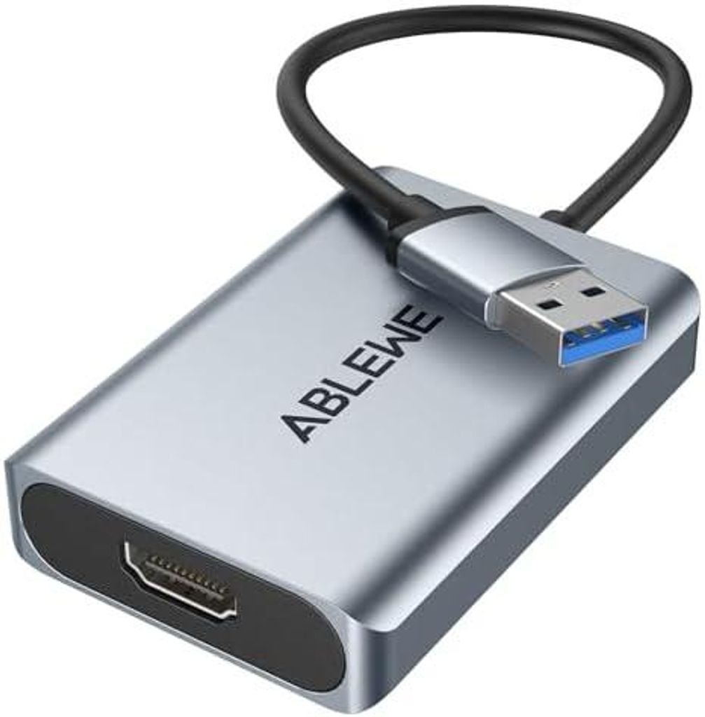 USB zu HDMI Adapter, Upgraded Aluminium HDMI zu USB 3.0 Audio Video Grafik Konverter Kabel für PC Laptop Monitor Projektor TV, 2.0-auf-Adapter Mac...