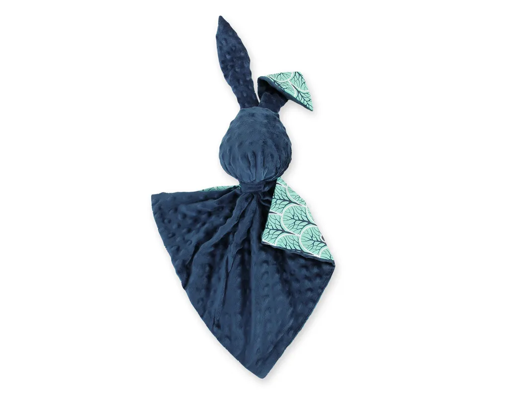 Lapin en peluche ultra doux double face Mintwald et Bleu marine 25cm