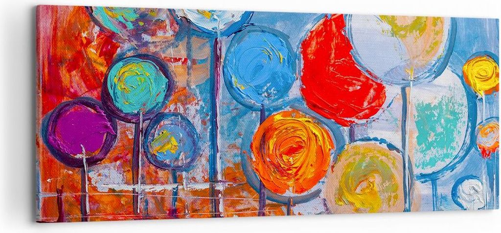 Bild auf Leinwand - Leinwandbild - Abstraktion modern - 100x40cm - Wand Bild - Wanddeko - Leinwanddruck - Bilder - Kunstdruck - Wanddekoration - Le...
