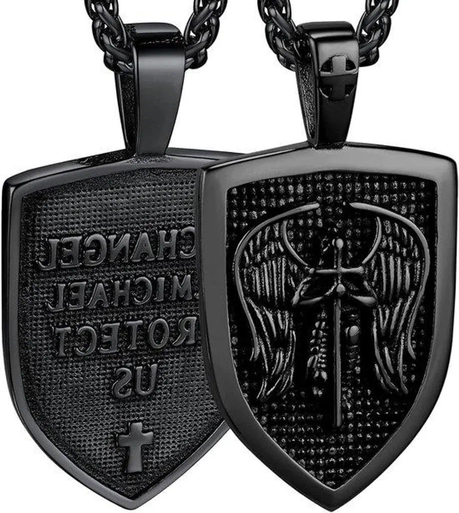 Collier catholique homme anti-allergie en acier inoxydable or argent