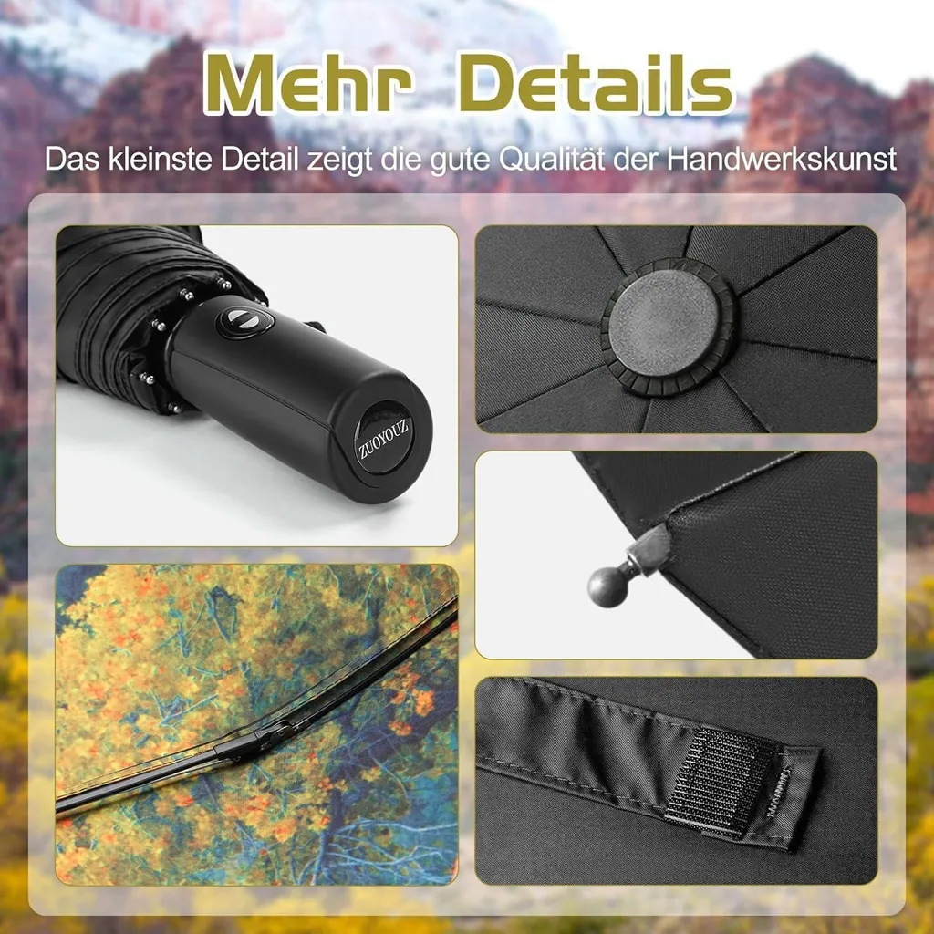 Parapluie robuste automatique compact : ne craignez plus vent et UV - 7